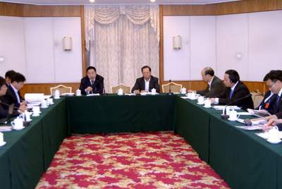 国家旅游局副局长王志发参加了第三小组的分组讨论